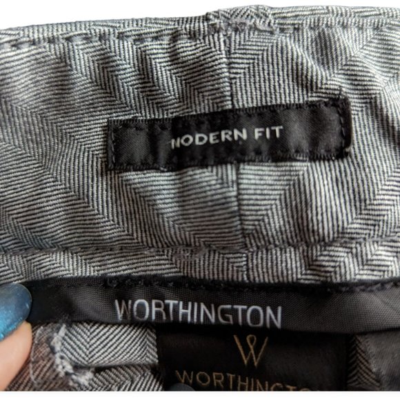 Worthington Herringbone Pattern Modern Fit Dress Pants Size 12 - Picture 9 of 12